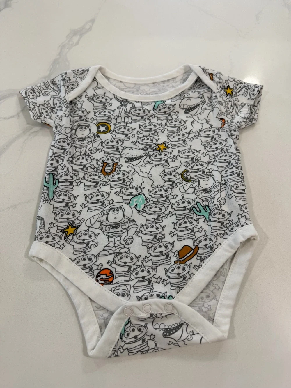 Disney Grey and Green Toy Story Graphic One-Piece Bodysuit - 3-Pack